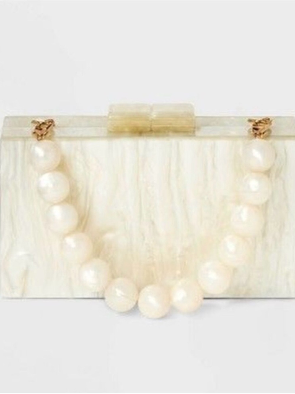 NWT Pearl-Accent Box Clutch